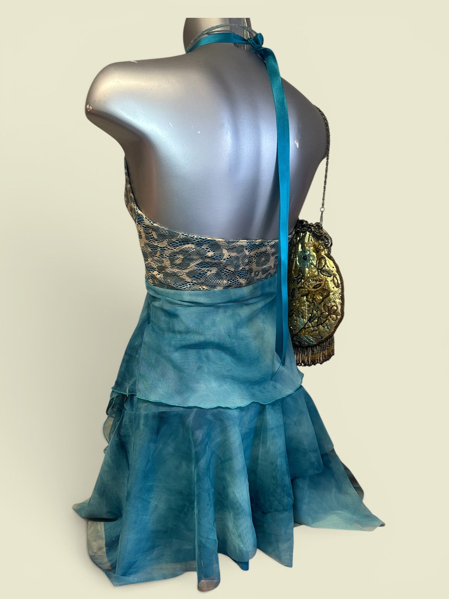 Teal'in Wild asymetric hankerchief hem layered mini (or midi) skirt