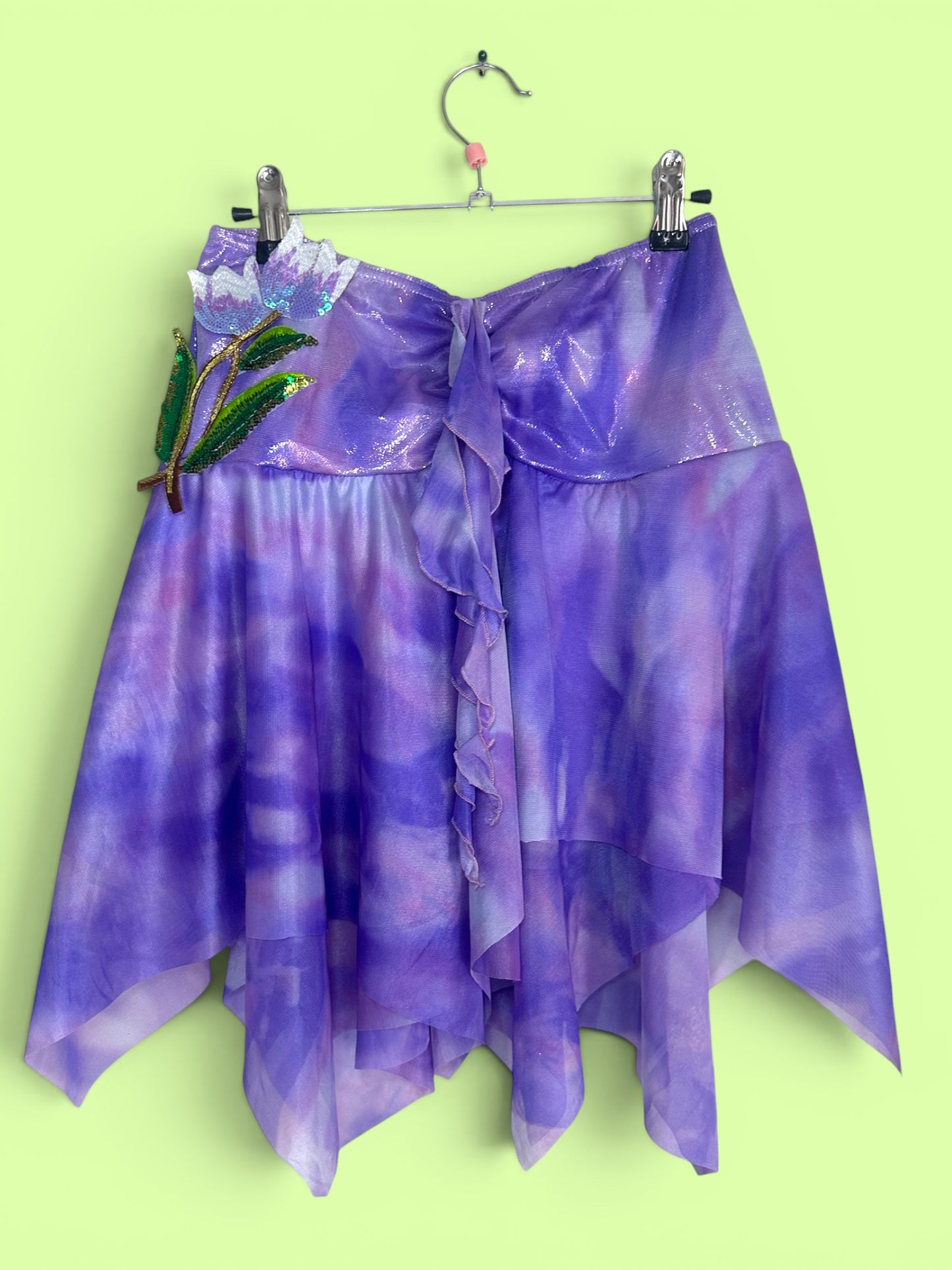 Pastel Fairy asymetric hankerchief hem layered mini (or midi) skirt