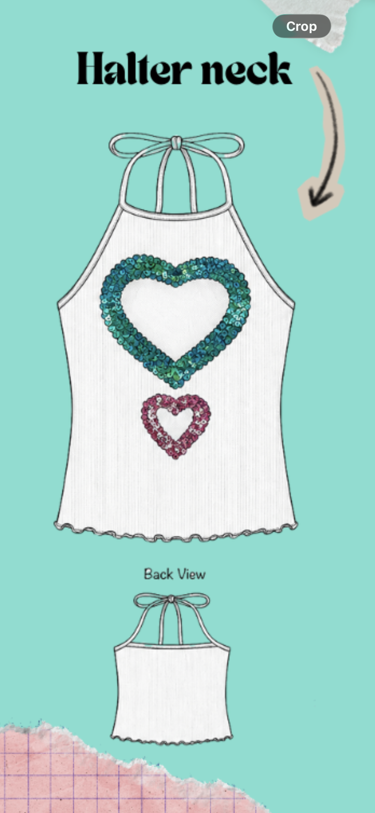 Sequin Heart Top - Lilac & Pink (2 style options available)