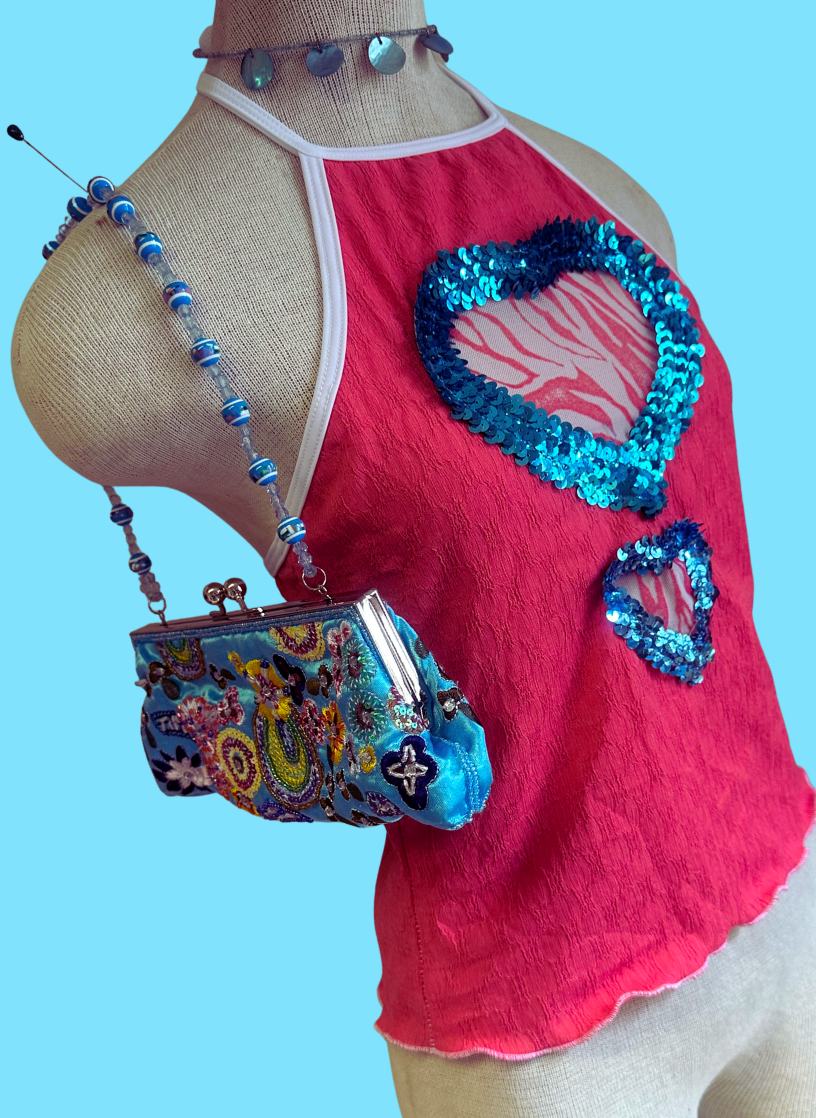 Sequin Heart Top - Pink & Zebra  (2 style options available)