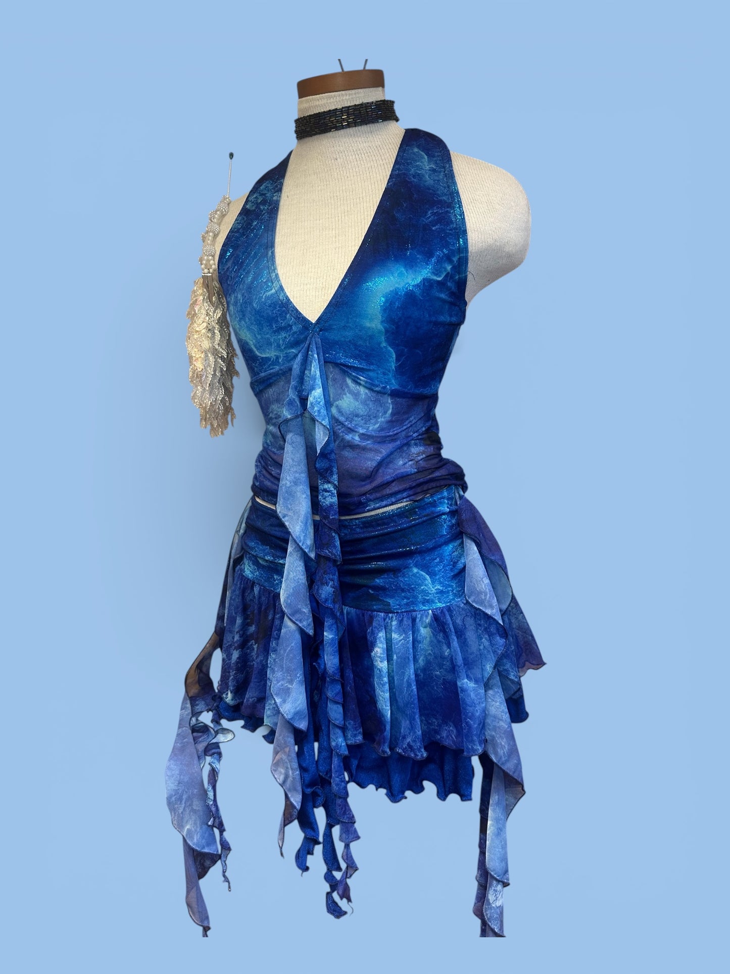 Ocean Spell Rara layered mini skirt