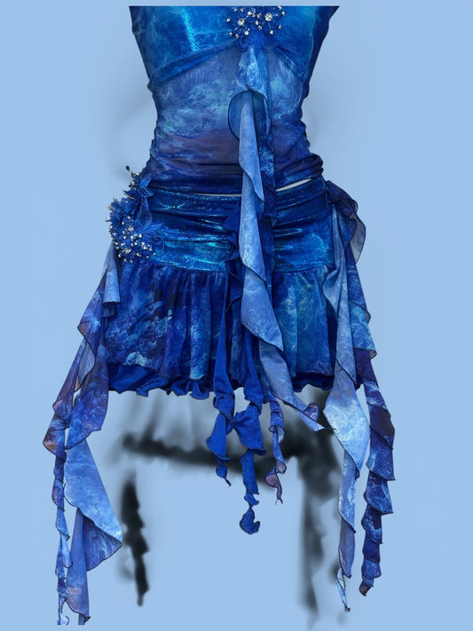 Ocean Spell Rara layered mini skirt