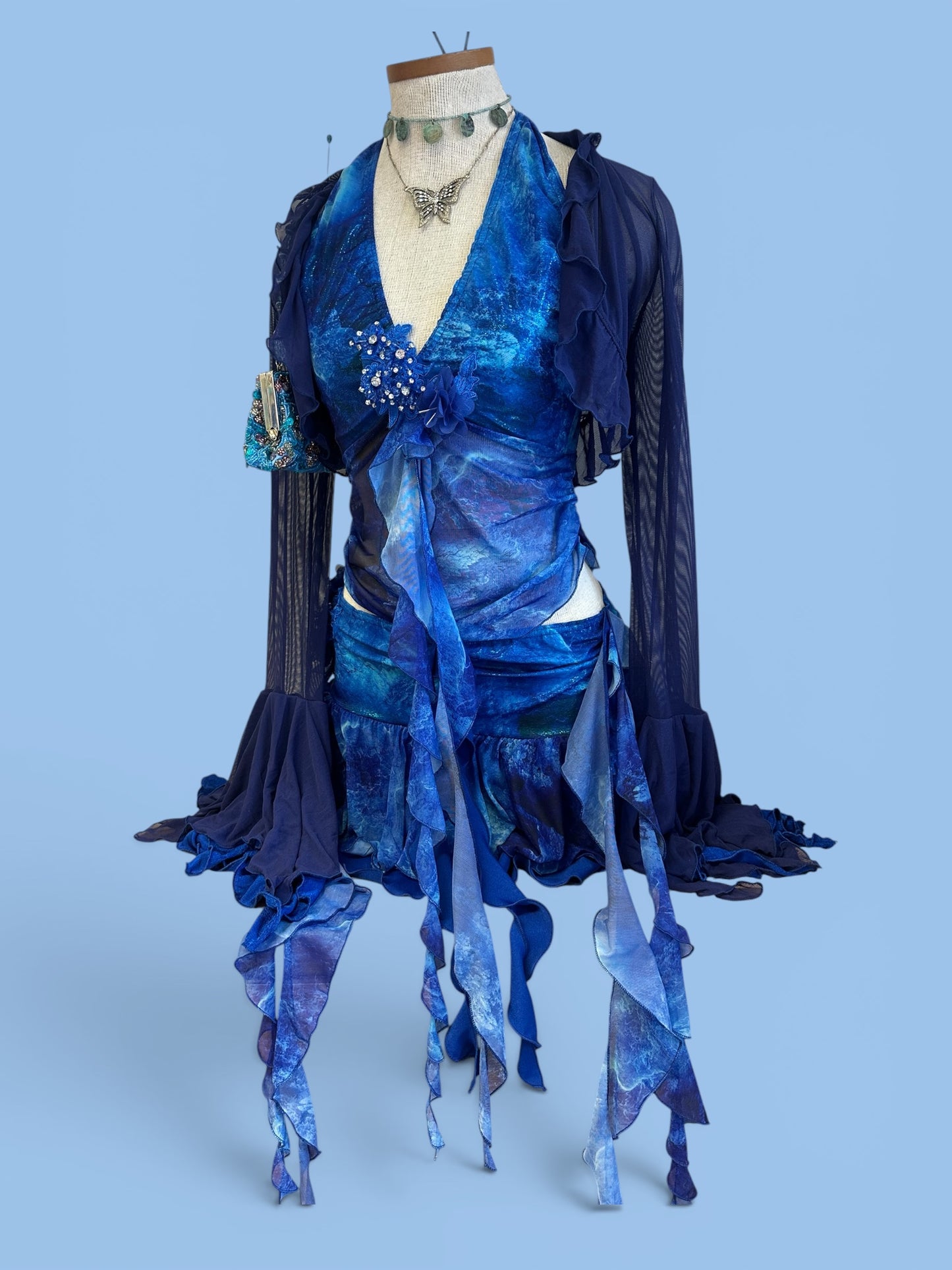 Ocean Spell Rara layered mini skirt