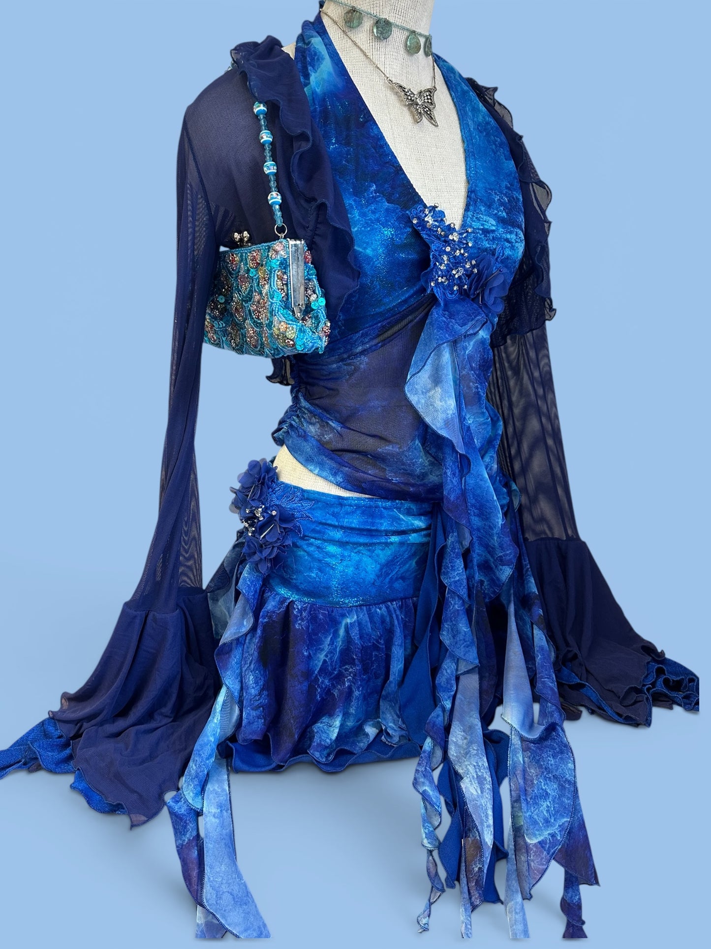 Ocean Spell Rara layered mini skirt