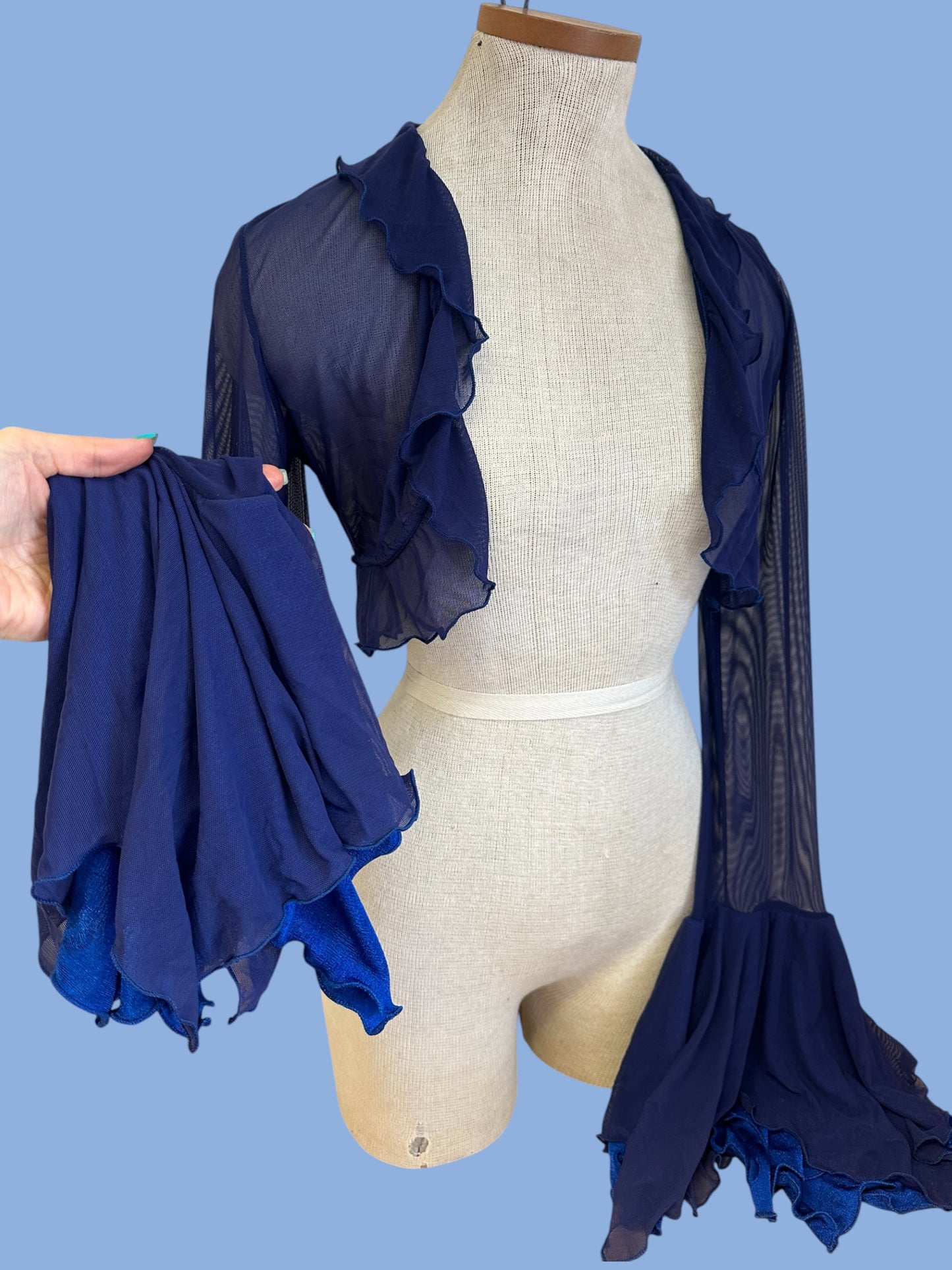 Ethereal bolero-shrug with floaty sleeves - Custom colours available