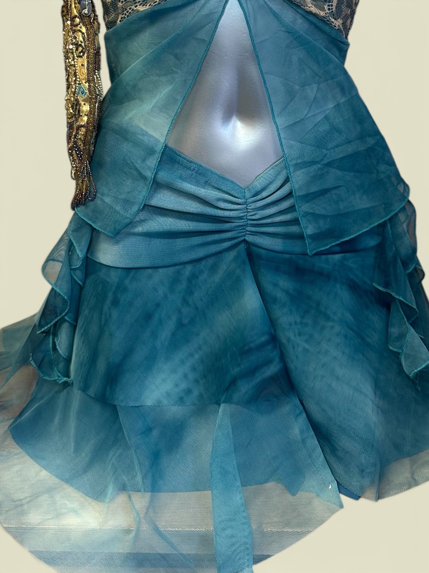 Teal'in Wild asymetric hankerchief hem layered mini (or midi) skirt