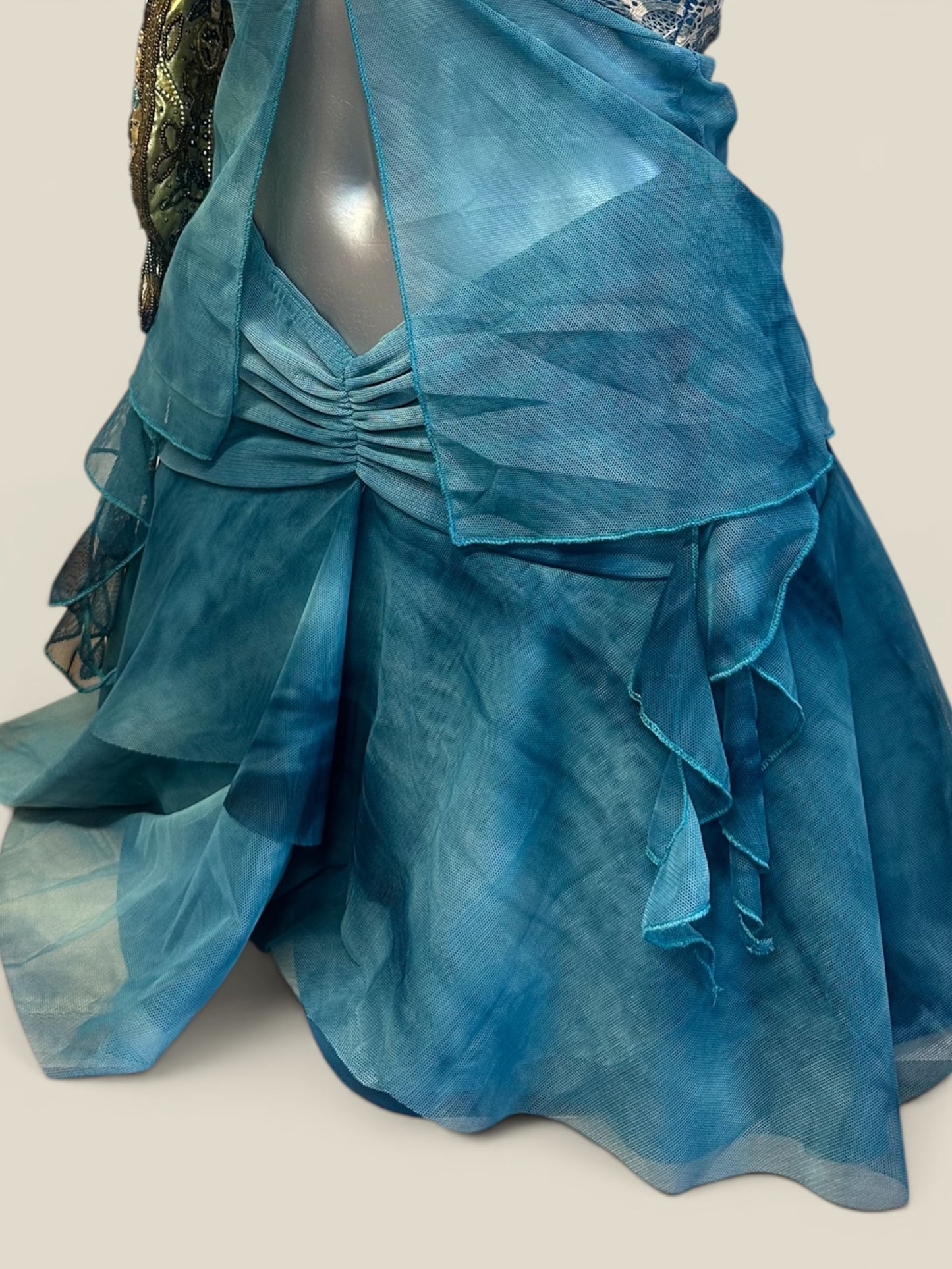 Teal'in Wild asymetric hankerchief hem layered mini (or midi) skirt