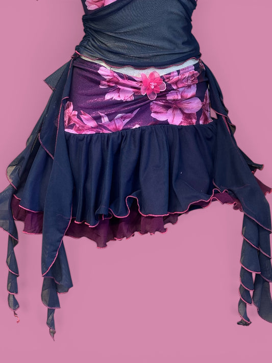 Midnight Bloom Rara layered mini skirt